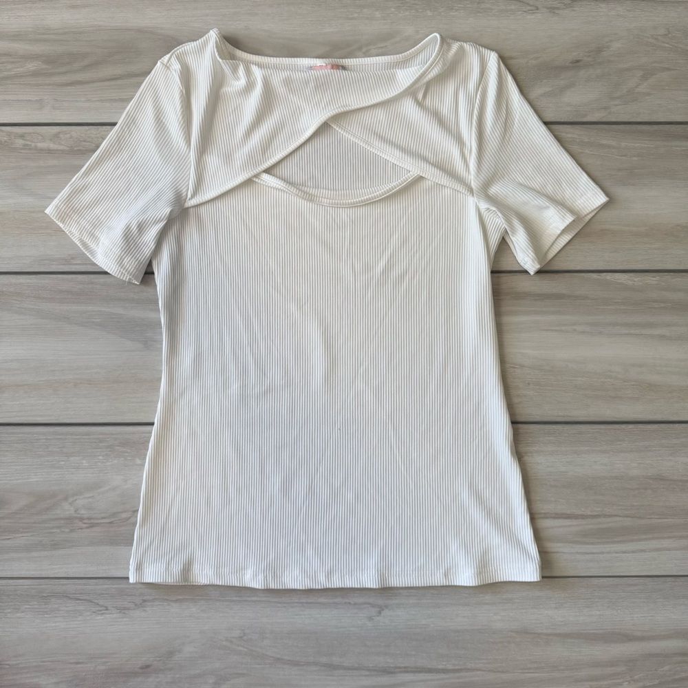 C+D+M Ribbed Shirt White XL EUC